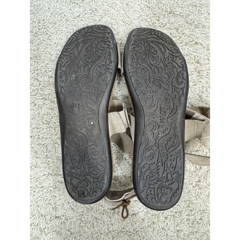 Naot Women's Tan Suede Larissa Comfort Sandals Size Euro 40 US 9 Ankle Tie Boho - Picture 10 of 12